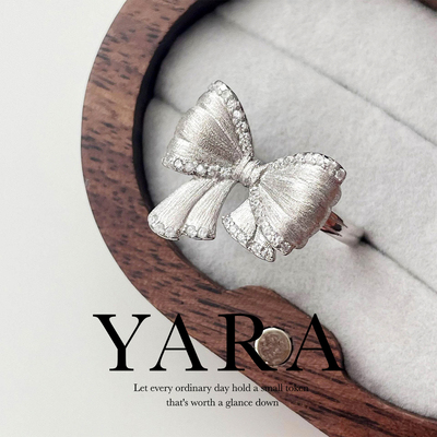YARA蝴蝶结甜美精致戒指925纯银