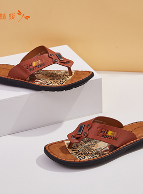 REDDRAGONFLY/红蜻蜓夏季复古平底时尚人字拖潮流沙滩男鞋L060361
