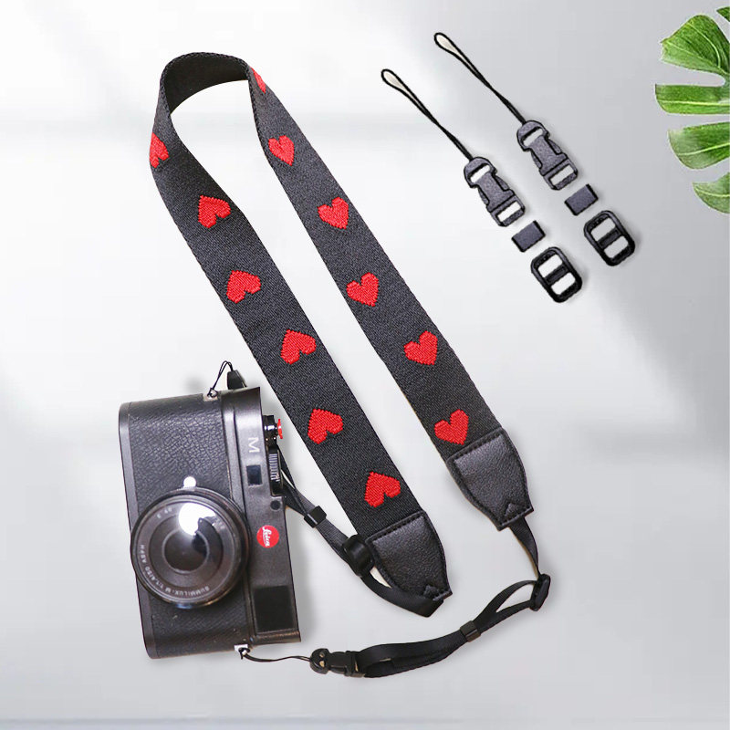 爱心相机背带肩带适用索尼佳能尼康单反微单相机带子斜挎脖带配件