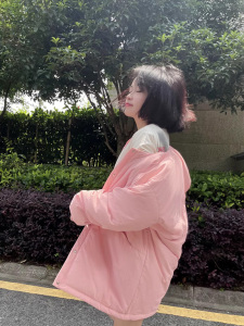 AND2023新款秋冬日式轻薄圆领短款减龄羽绒服小个子无领外套90女