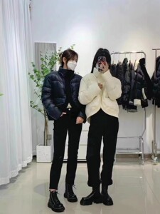 AND2023冬季新款韩版短款90鹅绒羽绒服潮廓形面包服磁吸外套女