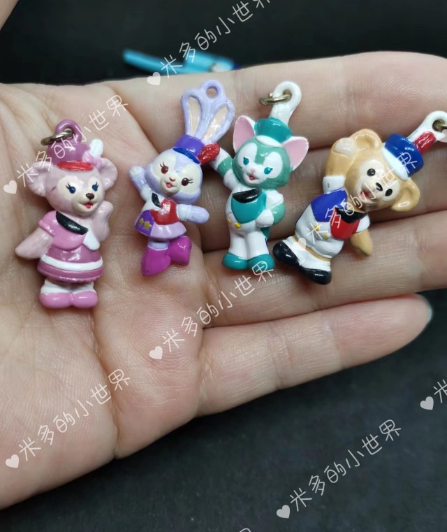 迷你达菲熊画家猫史黛拉厨师狗玩偶 手机壳diy奶油胶材料耳环配件