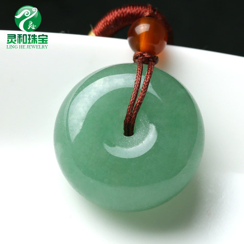 天然东陵玉平安扣吊坠 女款儿童玉坠子项链 平安怀古平安扣送礼物