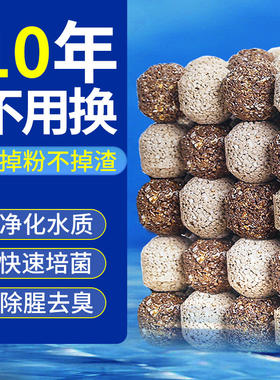 鱼缸过滤材料玛雅石培菌球滤材中空球石英球硝化细菌屋陶瓷环博特