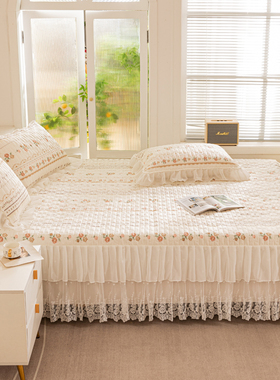 全棉床盖夹棉绗缝榻榻米专用大炕盖纯棉防滑炕垫床单四季通用定制