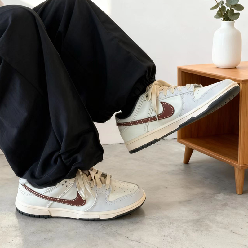 耐克/Nike Dunk Low 防滑减震男款低帮休闲板鞋 米白红IM6670-202