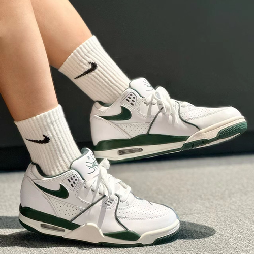 耐克/Nike Air Flight 89 Low 耐磨低帮篮球鞋白绿色 FQ8256-101