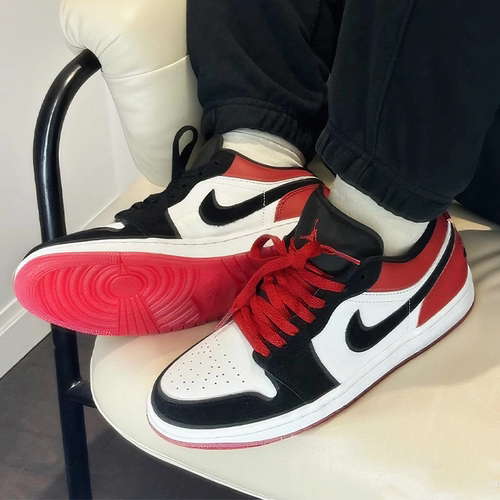 耐克/Nike Air Jordan 1 Low黑红低帮复古休闲篮球鞋 IB8971-106