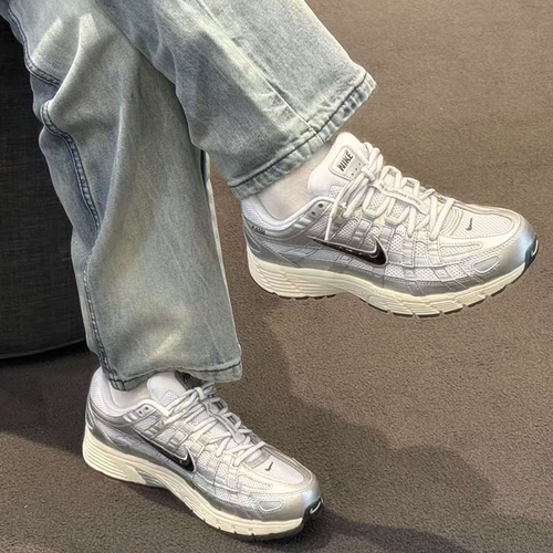 耐克/Nike P-6000 银白色网面复古缓震耐磨休闲跑步鞋 CD6404-105