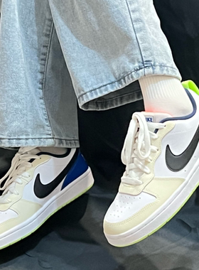 耐克/Nike Court Borough Low 2 白蓝绿低帮休闲板鞋 FB1394-101