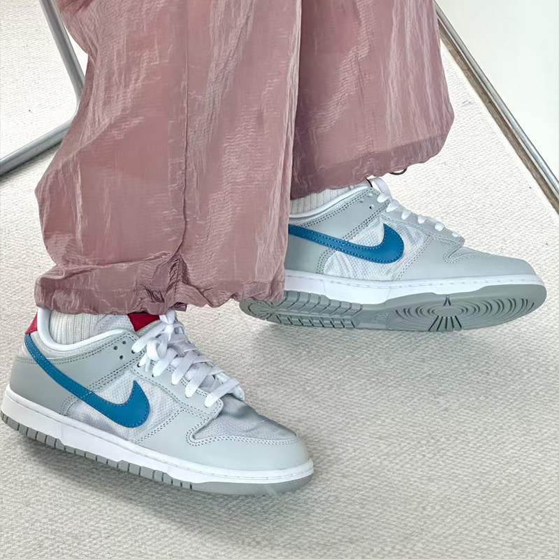 耐克/Nike Dunk Low 防滑减震男款低帮休闲板鞋 银篮 HF0391-001