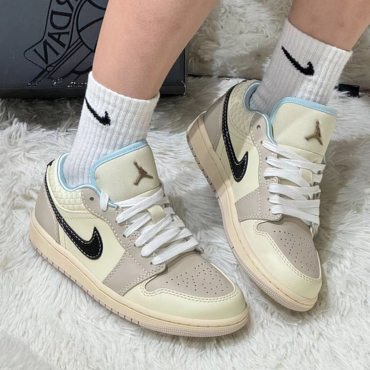 耐克/Nike Air jordan 1 Low 米粽复古色舒适男篮球鞋HQ3440-101