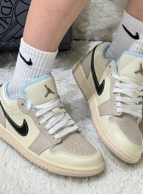 耐克/Nike Air jordan 1 Low 米粽复古色舒适男篮球鞋HQ3440-101