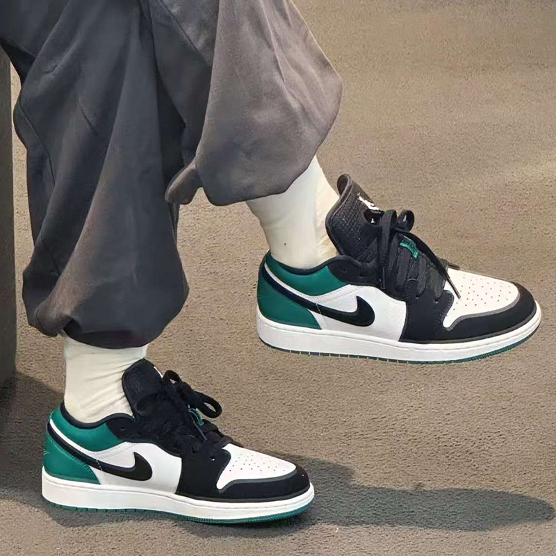 耐克/Air Jordan 1 潮流复古女款低帮耐磨篮球鞋黑绿 553560-113,运动鞋new,板鞋,淘宝优惠券,粉丝福利购,淘宝优惠卷
