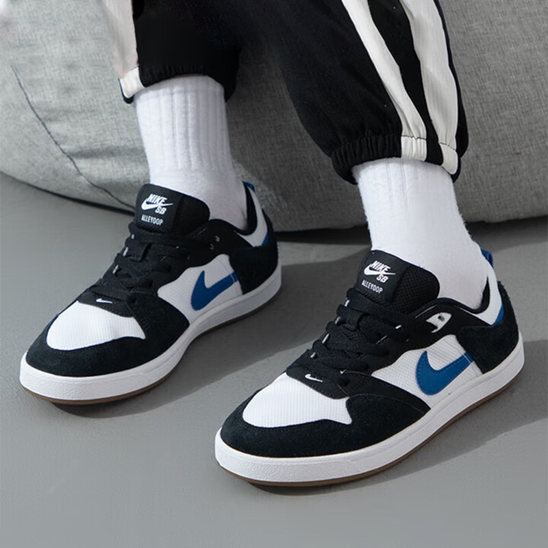 耐克/Nike SB Alleyoop 黑白蓝男子百搭低帮复古板鞋 CJ0882-104,运动鞋new,板鞋,淘宝优惠券,粉丝福利购,淘宝优惠卷