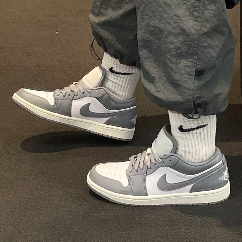 耐克/Nike Air Jordan 1 Low 灰白休闲运动低帮篮球鞋553558-053,运动鞋new,板鞋,淘宝优惠券,粉丝福利购,淘宝优惠卷