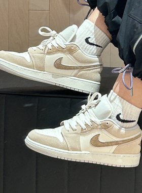 耐克/Nike Air Jordan 1 Low 白棕低帮复古运动篮球鞋 HF1567-200