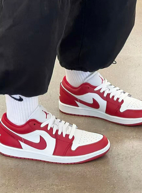 耐克/Nike Air Jordan 1 Low 白红低帮复古运动篮球鞋553558-166