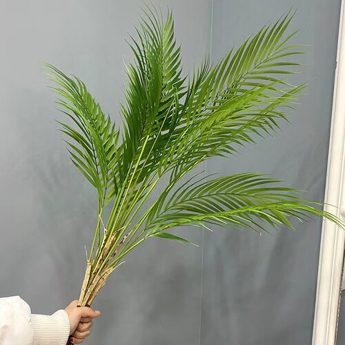 仿真棕榈树热带椰子树叶塑料细叶棕榈树铁树叶假植物装饰插花厥草