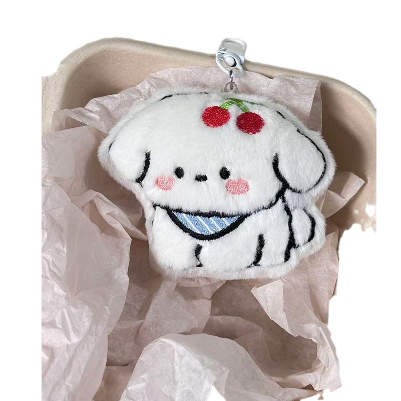 新款卡通樱桃小狗钥匙扣挂件