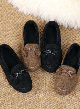 2025冬季新款老北京布鞋加绒保暖日常居家室内女棉拖鞋一脚蹬