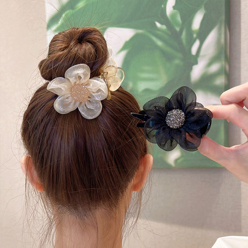 韩国太阳花丸子头大抓夹女后脑勺气质发夹盘发夹子头饰亚克力