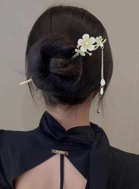 古风盘发流苏发簪女童合金簪子