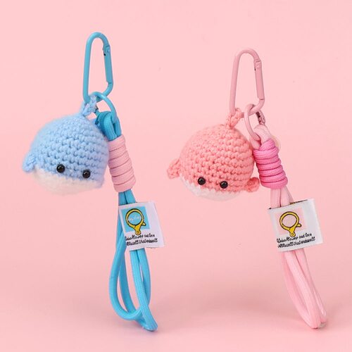 新款手工编织钥匙扣成品小鲸鱼
