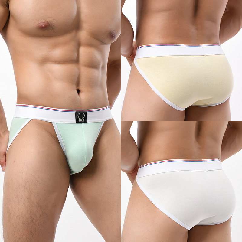 内裤男士纯棉透气高叉三角裤青年男生纯色简约个性大码运动短裤头,女士内衣/男士内衣/家居服,男三角内裤,淘宝优惠券,粉丝福利购,淘宝优惠卷