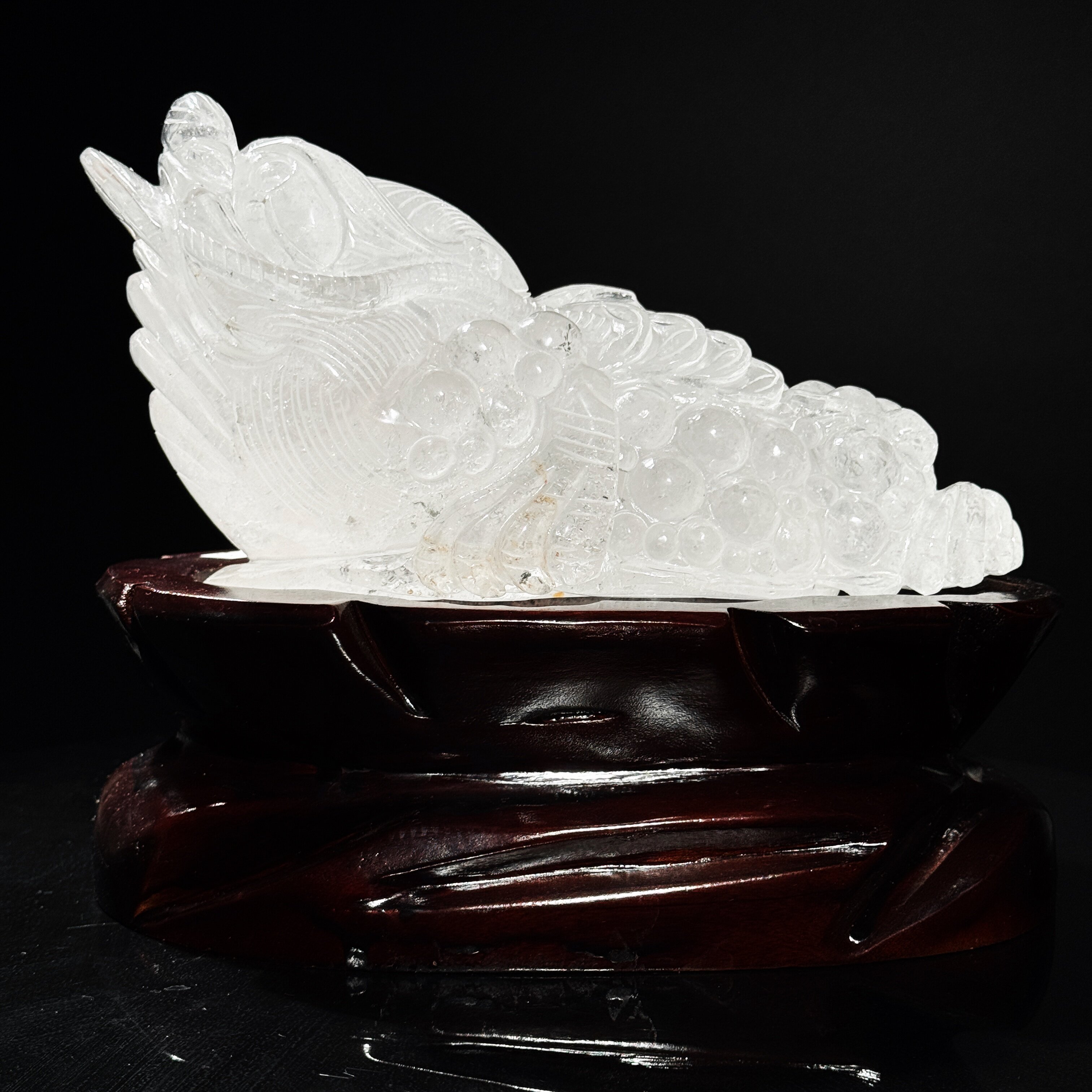 天然白水晶雕刻金蟾招财摆件客厅镇宅三脚三足蟾蜍家用办公室店铺