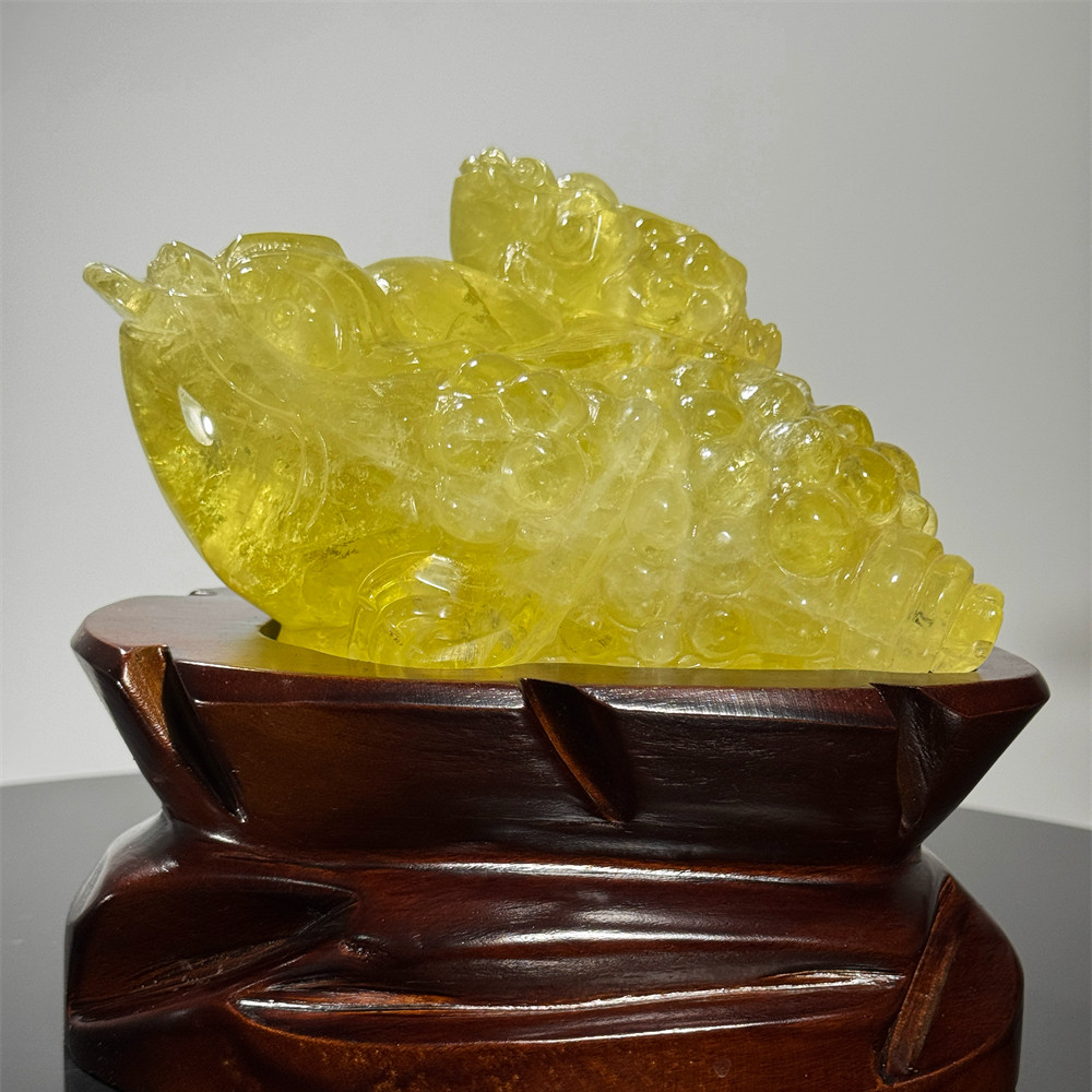 天然黄水晶雕刻金蟾招财镇宅摆件客厅开业三脚三足蟾蜍