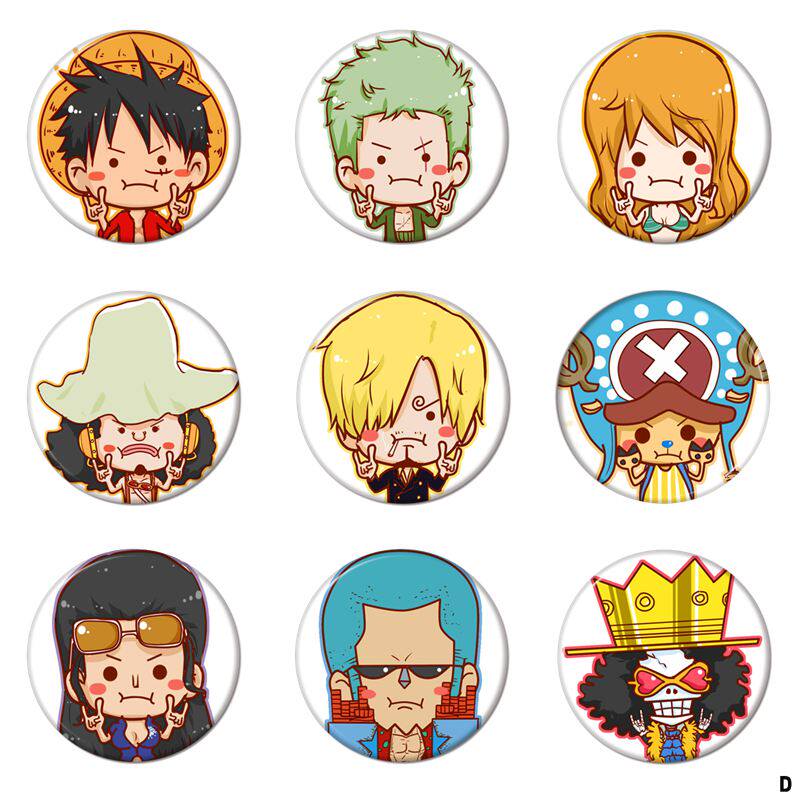 海贼王草帽路飞 索隆 乔巴 艾斯罗宾动漫周边挂件胸章徽章胸针d款