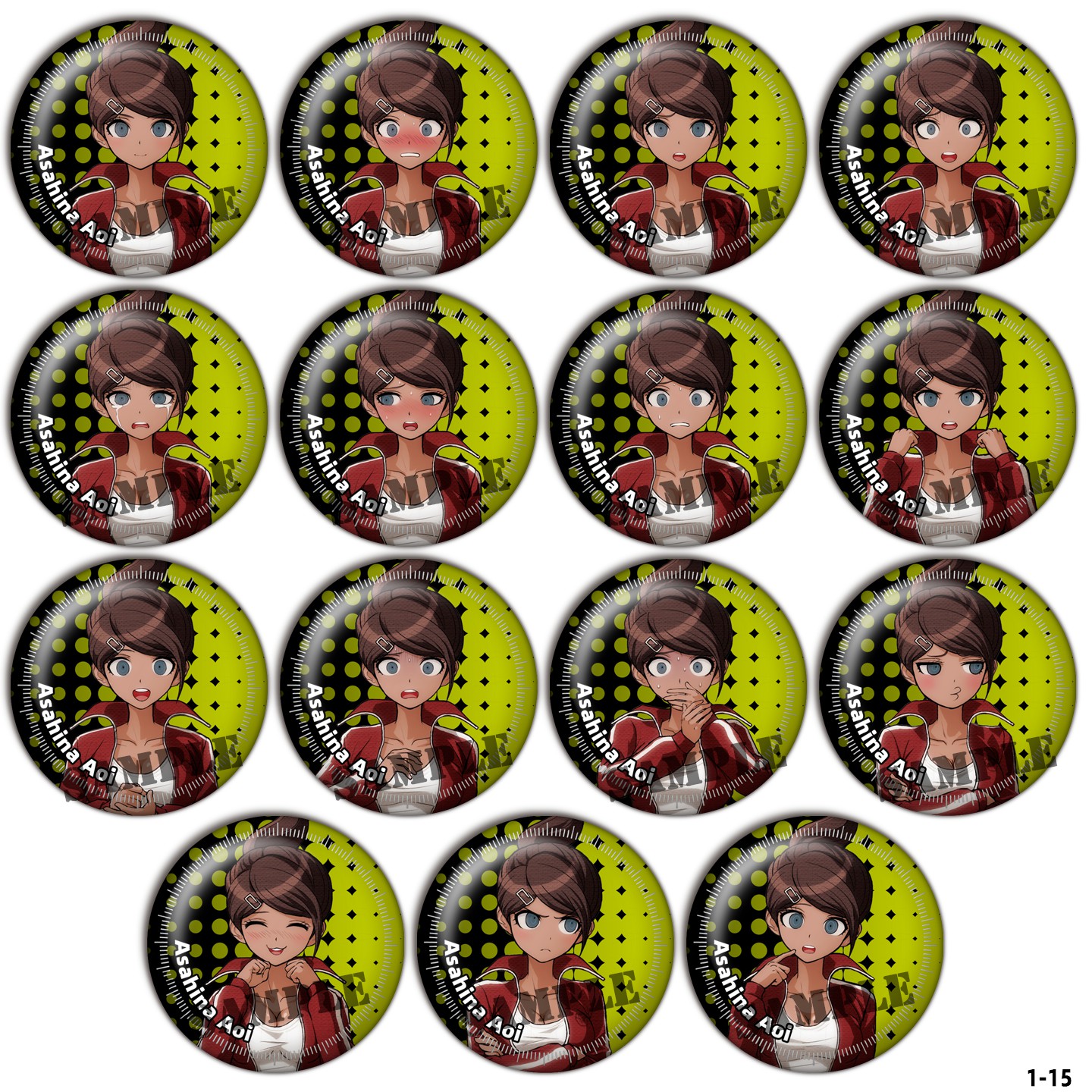 朝日奈葵 弹丸论破吧唧镭射徽章动漫谷子游戏周边现货胸章1-15