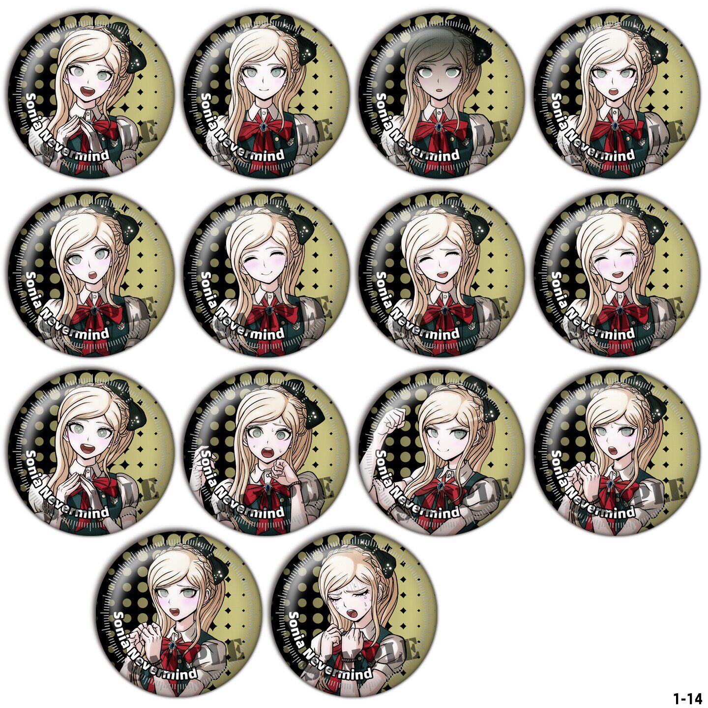 索尼娅 弹丸论破2吧唧镭射徽章动漫挂件游戏周边现货谷子胸章1-14