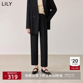 小黑裤 女九分裤 女装 高腰零染休闲裤 不易掉色 LILY2025春新款