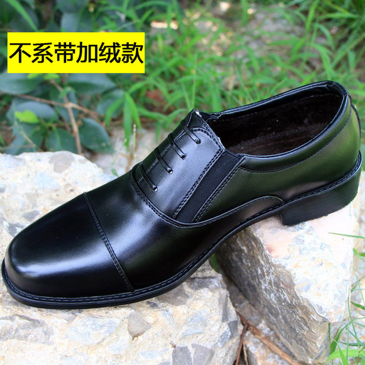 WINTER MENS LEATHER WOOL VELVET WARM THREE-JOINT LEATHER SHOES BUSINESS FORMAL WEAR SECURITY OFFICE WORK COTTON LEATHER SHOES