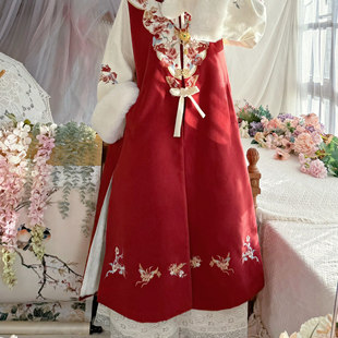 2026原创汉服女 山茶映兔 立领短衫明制长比甲马面裙厚款秋冬日常