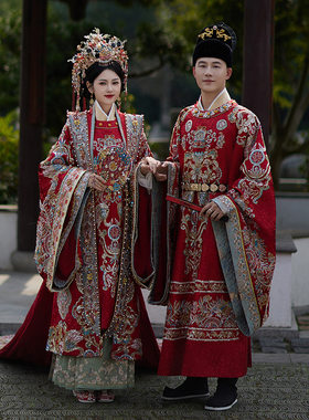 2026明制汉服婚服新娘结婚古装嫁衣中式凤冠霞帔婚纱龙凤褂新中式