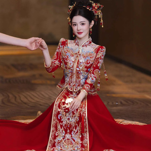 丝绒秀禾服2026新款 婚服敬酒服出阁服重工 新娘高端结婚礼服中式