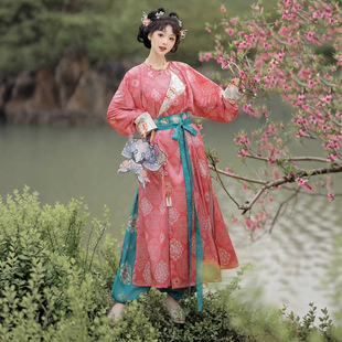 汉服唐制日常超仙圆领袍大放量灯笼裤中国风汉元素通勤套装