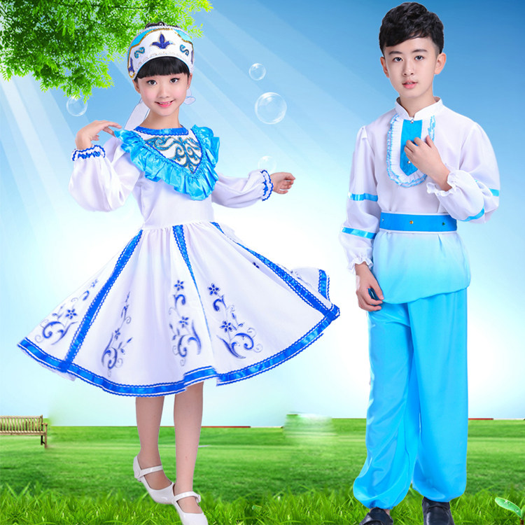 儿童俄罗斯民族演出服装英伦公主裙礼服舞台舞蹈服女童表演服饰
