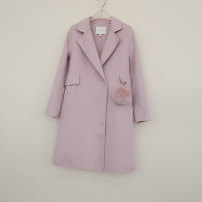 撤柜正品女冬羊毛混纺双面呢大衣