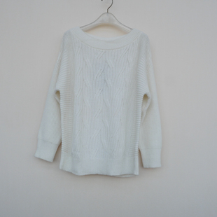 拉系列SML专柜正品 女冬兔毛混纺宽松大圆领长毛绒毛衣4A4151白色