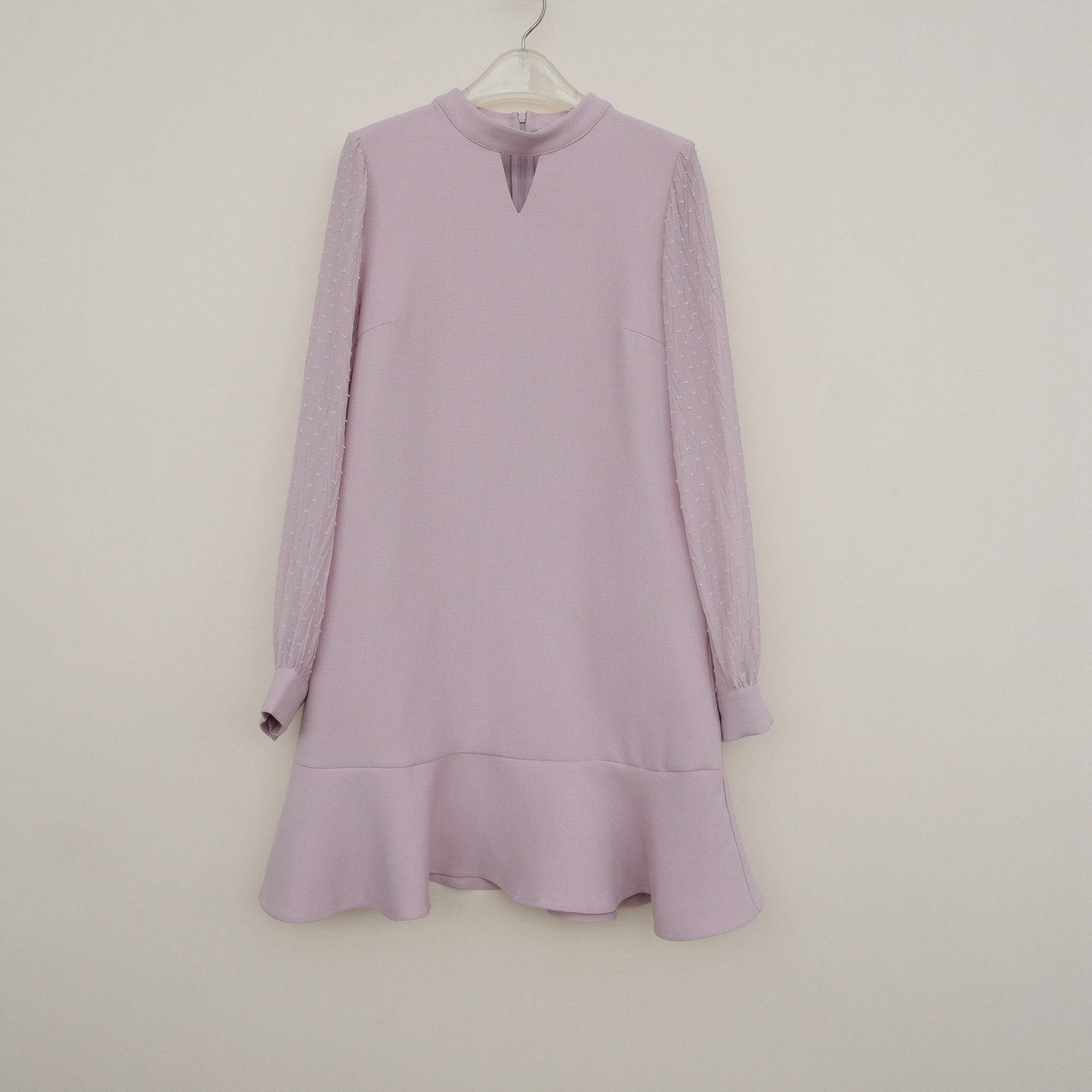 拉系列sm专柜断码女秋厚糯花园派对直筒微弹长袖连衣裙6a7548粉色