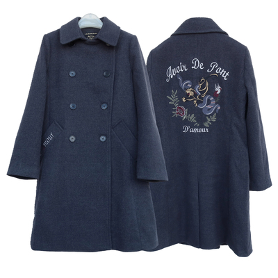 艾格淘特正品断码绣花厚毛呢外套