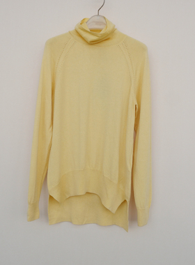 拉系列SM专柜正品女冬超薄舒适羊毛羊绒混纺高领毛衣4A7370黄色