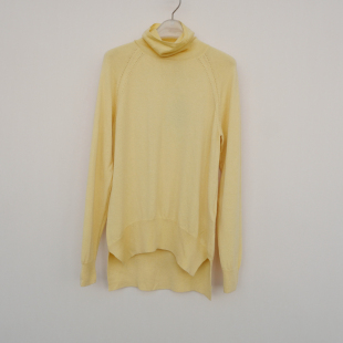 拉系列SM专柜正品 女冬超薄舒适羊毛羊绒混纺高领毛衣4A7370黄色