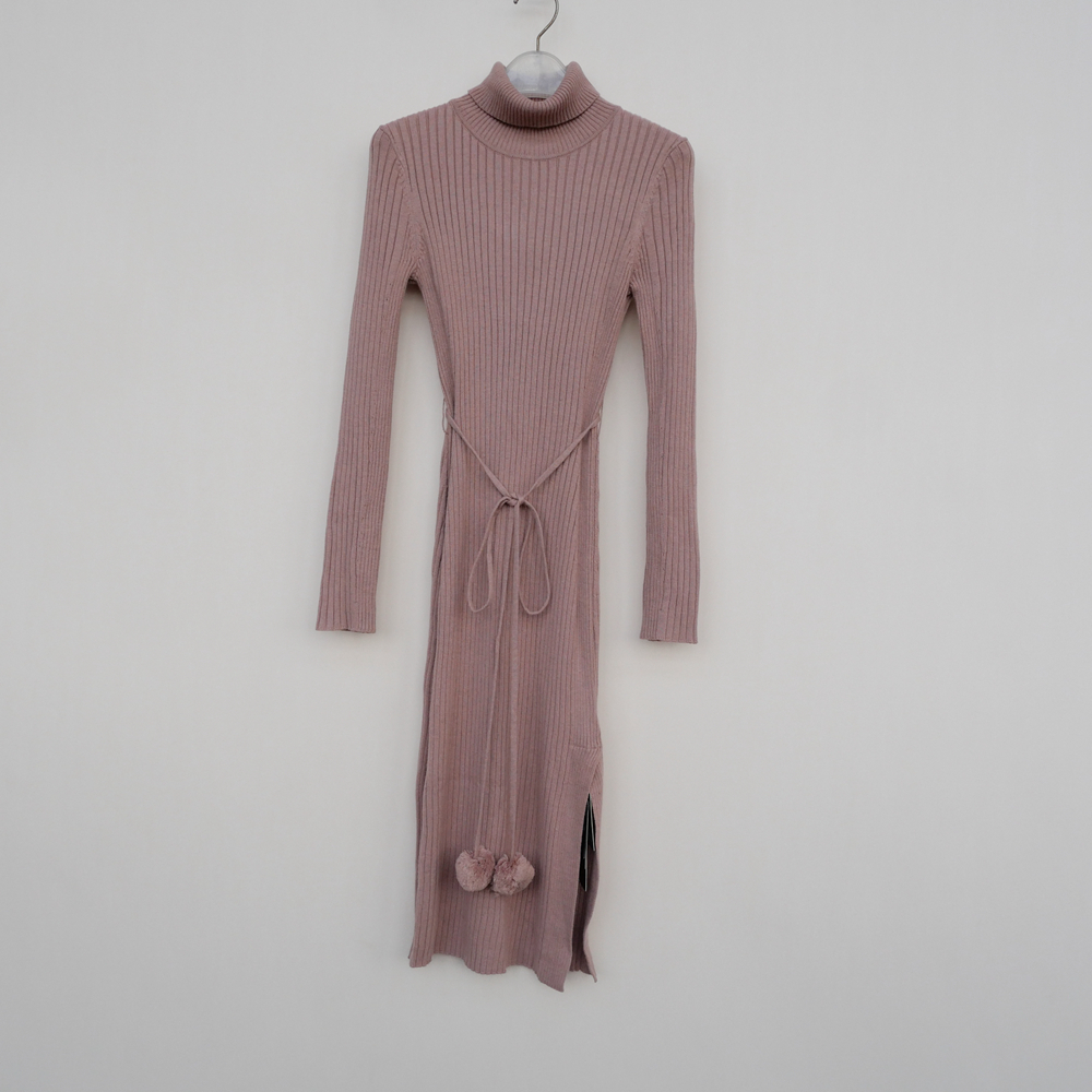 专柜正品超值秋冬高领毛线连衣裙