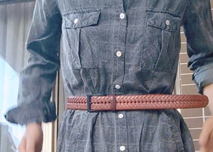 外贸land end 牛皮皮带腰带两色3.2*105cm