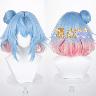 【顶尚】 王者 小乔 时之魔女 cos假发 虎口夹发包蓝色短发